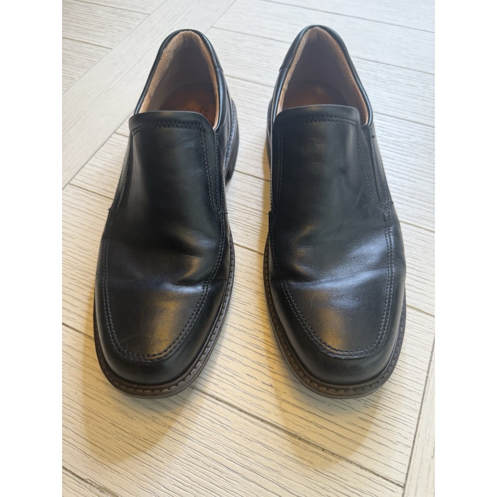 Ecco Shock Point‎ Men's Black Leather Slip On Loafer Shoes Size 8